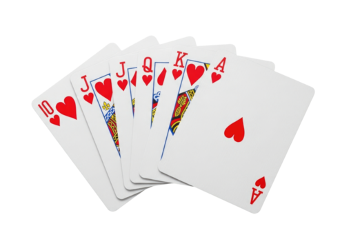 A fan of hearts playing cards transparent background cutout png
