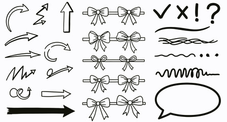 Hand-drawn Arrows, Ribbons, and Symbols A Versatile Collection of Graphic Elements for Design Projects