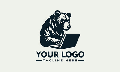 Bear Developer Vector Logo Modern, Coding-Themed Mascot for Tech Companies