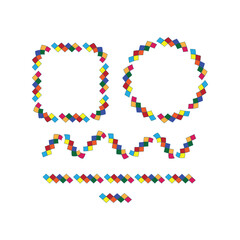Vibrant Geometric Borders and Frames Set
