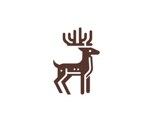 Deer stylized outline in silhouette