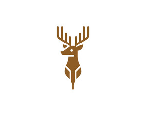 Deer logo sign in minimal style