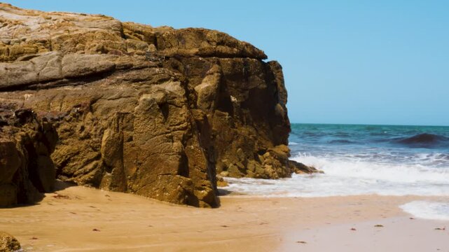 Praia, mar, ondas, rocha, sol, calor, costa, baia, lago, calor