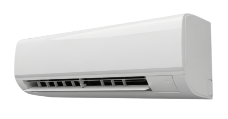 White split air conditioner unit transparent background cutout png