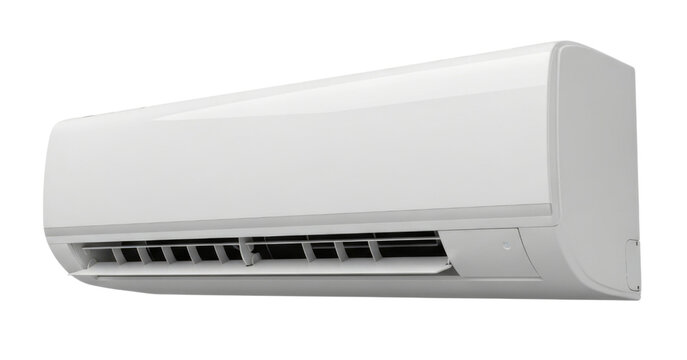 White split air conditioner unit transparent background cutout png