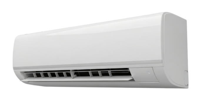 White split air conditioner unit transparent background cutout png