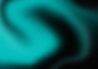 Grain blurry abstract turquoise green and black background