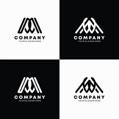 A clean and modern monogram logo combining the letter M with a leaf shape. Perfect for eco brands, organic products, wellness businesses, agriculture, and nature-focused identities.