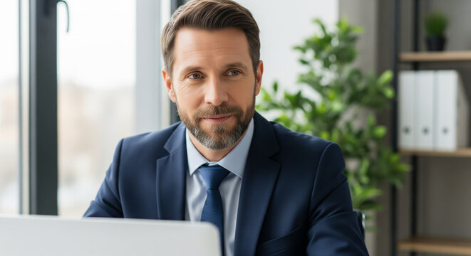Confident Professional Businessman in a Modern Office Environment