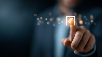 AI technology for document verification defocused data validation, faceless businessman analysis, artificial intelligence visualization, blurred authentication background, digital