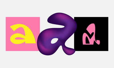 abstract letter a, typography design