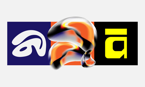 abstract letter a, typography design