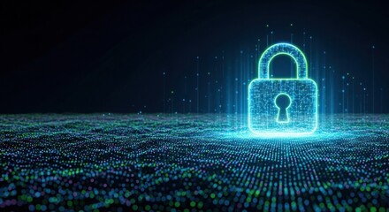 A digital lock symbolizing security and protection.