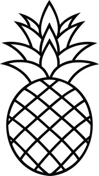 Pineapple fruit vector illustration symbol on a white background with a global network icon design concept