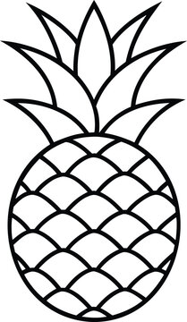 Vector illustration of a fresh, sweet, and juicy tropical pineapple and apple fruit isolated on white