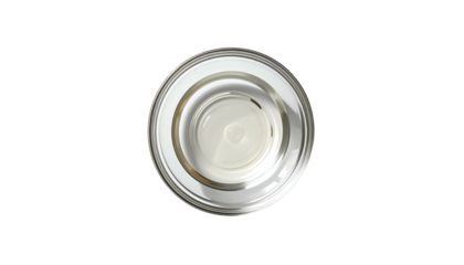 Top-down shiny silver circular object with tiered levels