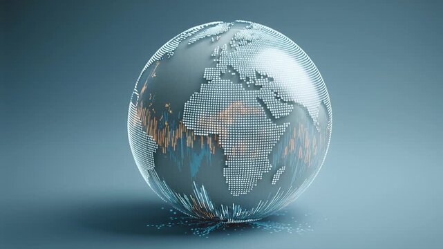 Futuristic globe digital world data visualization global network technology background abstract sphere world map artificial intelligence machine learning big data analytics finance economy - Powered by Adobe