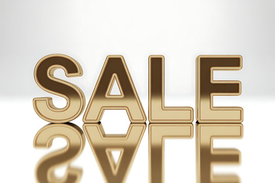 Elevate your marketing with this gleaming gold SALE lettering, perfect for promotional materials, retail advertising, and creating a sense of luxury and excitement - Powered by Adobe