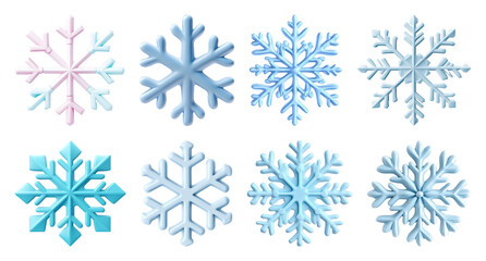 PNG Diverse snowflake designs collection, element set on transparent background