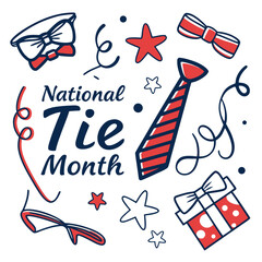 NATIONAL TIE MONTH vector illustration 