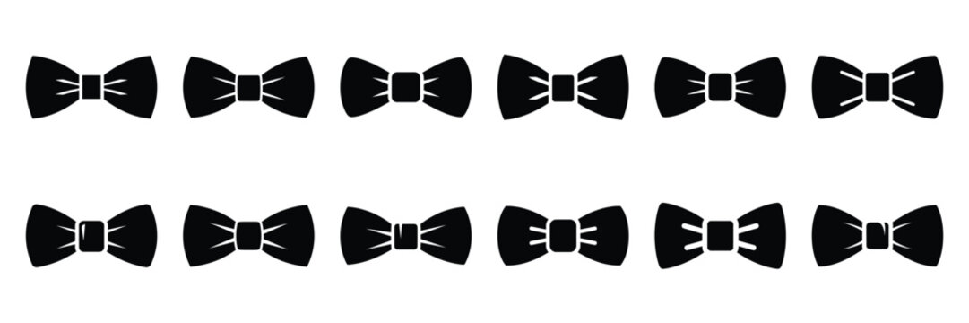 bow tie icon set. silhouette Vector illustration.