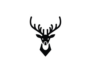 Stag head with antlers in geometric
