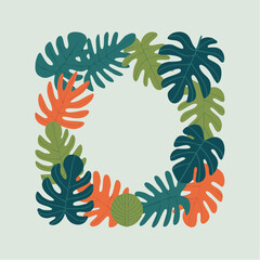 Beautiful tropical leaf frame perfect for modern invitations, vibrant posters, stylish branding, and fresh website designs offering a natural touch