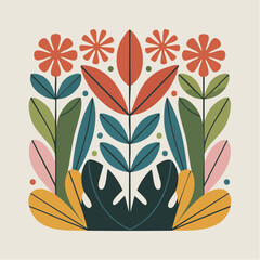 Stunning floral arrangement with vibrant leaves, perfect for adding a touch of spring to your design, originally a scalable vector graphic