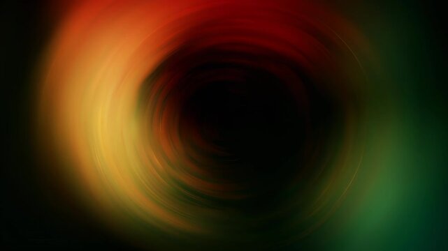 Abstract blurred vortex red, dark green, gold background. Soft gradient cycle slow motion background loop