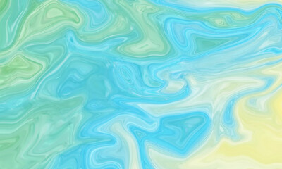 Abstract blue green and yellow marble texture background