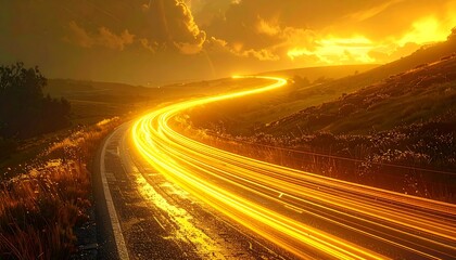 Golden Trails - A Journey Through Light and Speed.