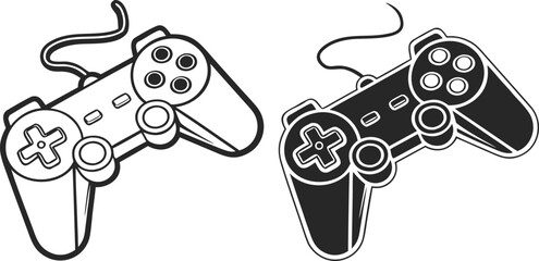  Simplified Gaming Control: Minimalist design of a modern gamepad with an inviting silhouette, perfect for expressing digital interaction. 