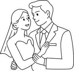 wedding invitation drawing couple