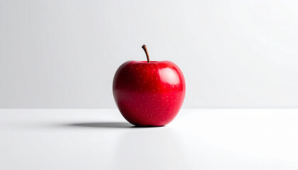 白背景に映える新鮮な赤りんごのシンプル素材コラージュ用
&ndash; Fresh Red Apple on White Background, Simple Food Material