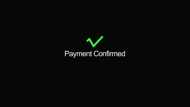 'Payment Confirmed' Success Animation. Looping Green Checkmark for E-commerce and Fintech UI.