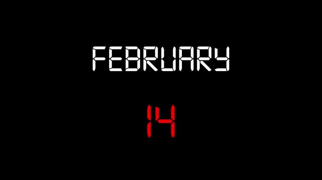 names of the months and days displayed below quickly moving with a digital style typeface creating the concept of time passing by