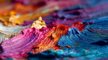 Abstract colorful paint strokes