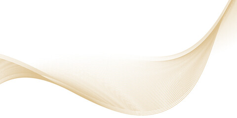Luxury abstract gold wavy line pattern (guilloche curves) with copy space. Elegant golden color smooth gradient on white background. Premium vector striped texture for banner, business backdrop.