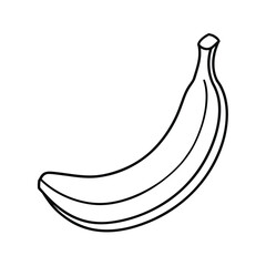 Simple banana outline illustration on a clean white background