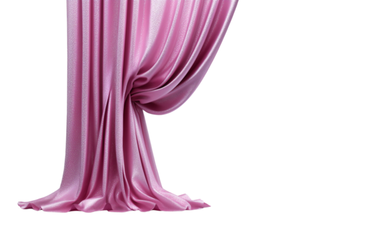 A curtain is hanging in front of a transparent background