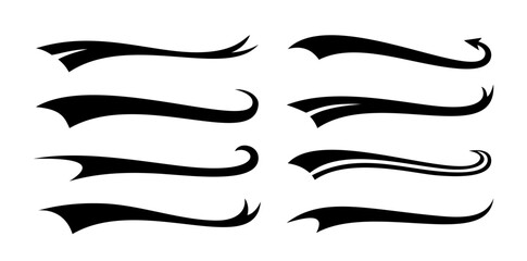 Retro baseball swoosh vector swash for vintage sport font. Detailed calligraphy tail vector illustration perfect for underline text design element.