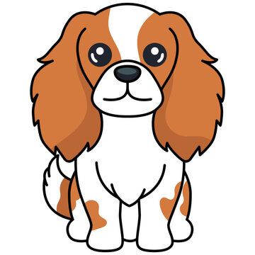 Elegant Sitting Cavalier Dog
