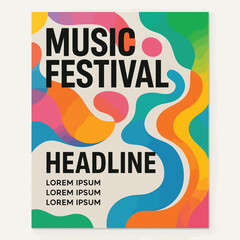 A music festival vibrant poster mockup / handbill