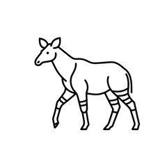 Obraz premium A minimalist black line drawing of an okapi isolated on transparent background