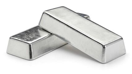 two silver bars without text isolated on white background