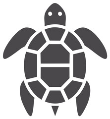 Obraz premium Stylized sea turtle symbol with a geometric shell pattern from a top down view
