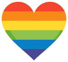 Vibrant Rainbow Striped Heart Icon Symbolizing Love, Pride, and Diversity