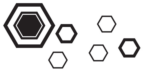hexagon vector icon Black and white. illustration eps 10.