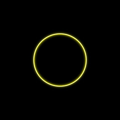 abstract neon yellow circle, Shiny sparks of spiral wave. Png shine round frame with light circles light effect.