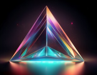 futuristic 3d holographic triangular prism